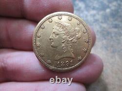 10 Dollar 1891 CC Liberty Us Gold Coin In Extra Fine Condition