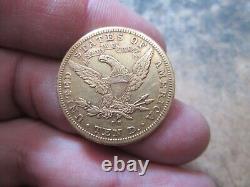 10 Dollar 1891 CC Liberty Us Gold Coin In Extra Fine Condition