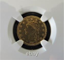 (1836) Untied States of America, gold 2.5 dollar gold coin, BEAUTY NGC graded
