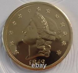 1849 Twenty Dollar Gold Coin Copy GSC (995) In Case