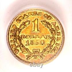 1850-D $1 Liberty Gold Dollar Certified PCGS XF40 OGH Rare Dahlonega Gold Coin