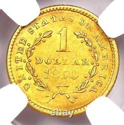 1850 Liberty Gold Dollar G$1 Certified NGC AU50 Rare Gold Coin