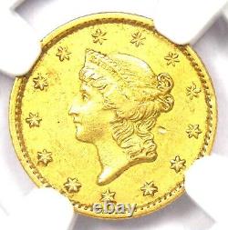 1851-C Liberty Gold Dollar G$1 Certified NGC AU Details Rare Charlotte Coin