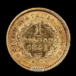 1851 G$1 Liberty Head Gold Dollar Luster AU Dets SKU-G3814