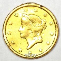1851 Liberty Gold Dollar G$1 VF Details (Jewelry Damage) Rare Gold Coin