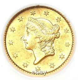 1852 Liberty Gold Dollar G$1 Coin Certified NGC MS61 (BU UNC) Rare Gold Coin