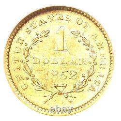 1852 Liberty Gold Dollar G$1 Coin Certified NGC MS61 (BU UNC) Rare Gold Coin