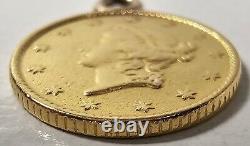 1853 $1.00 Dollar Type 1 Gold Coin Jewelry Without Bail In Capsule
