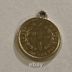 1853 $1 Liberty Head Gold Dollar Pendant Charm