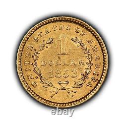 1853 G$1 Liberty Head Gold Dollar Luster AU SKU-G3404