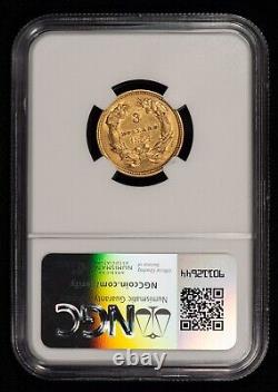 1854 $3 Indian Princess Head Three Dollar Gold Piece Luster NGC AU55 G3781