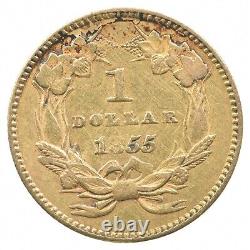1855 $1 Indian Princess Head Gold Dollar 1833