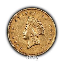 1855 G$1 Indian Princess Head Gold Dollar Type 2 Some Luster XF SKU-G3144
