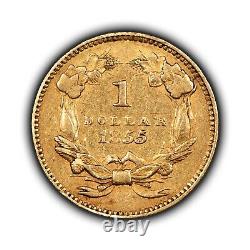 1855 G$1 Indian Princess Head Gold Dollar Type 2 Some Luster XF SKU-G3144