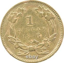 1856 $1 Indian Princess Head Gold Dollar 0130