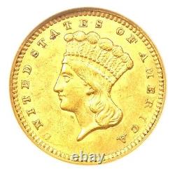 1856 Indian Gold Dollar G$1 Certified NGC MS61 (BU UNC) Rare Early Gold Coin