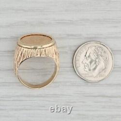 1856 US 1 Dollar Coin Engagement Wedding Ring 14 Yellow Gold Plated
