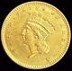 1857 Gold United States Type 3 Princess Head $1 Dollar Coin Au