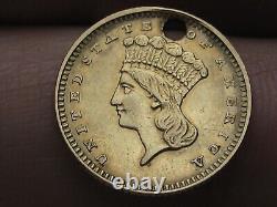 1862 $1 Gold Indian Princess One Dollar Coin- VF/XF Details