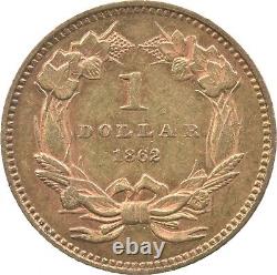 1862 $1 Indian Princess Head Gold Dollar 5583