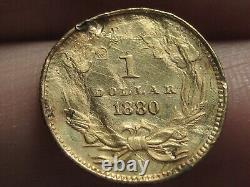 1880 $1 Gold Indian Princess One Dollar Coin- 1,600 Mintage