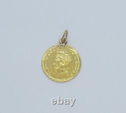 1885 $1 Dollar Indian Princess Head US Gold Coin Pendant