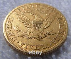 1886 $5 Five Dollar US Gold Liberty Coin Coronet Head Eagle Bullion