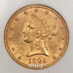 1894 $10 Liberty Head Gold Eagle Early US Ten Dollar Coin NGC MS 61 G3544