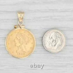 1899 5 Dollar Liberty Head Coin Pendant With Free Chain 14k Yellow Gold Plated