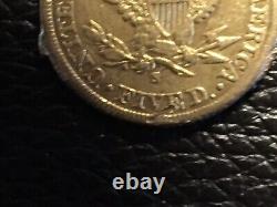 1901 S 5.00 dollar liberty gold coin decent condition but previously mounted