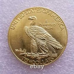 1907 Indian Head Eagle Ten Dollars Gold Coin Men Pendants 14k Yellow Gold Plated