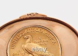 1908 Ten Dollars USA Coin 14K Yellow Gold Oval Pill Box
