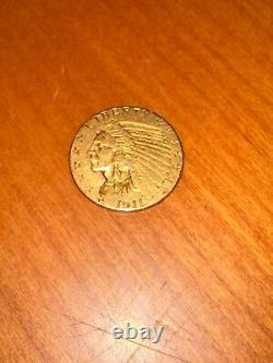 1911 U. S. $2.5 Dollar Indian Head Gold Coin