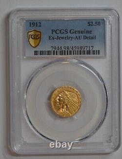 1912 Indian Quarter Eagle, $2.50, PCGS AU Details, TrueView, Gold, C7217