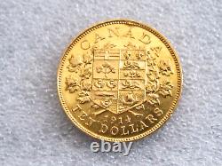 1914 Canada $10 TEN DOLLARS GOLD COIN