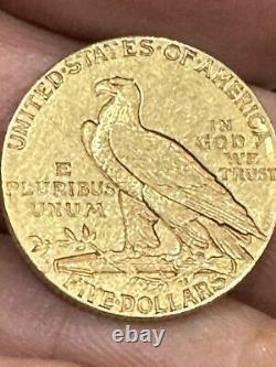 1914 D Gold Us $5 Dollar Indian Head Half Eagle Coin Denver Mint