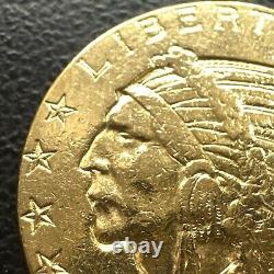 1914 Gold U. S. $5 Dollar Indian Head Half Eagle Coin Survival Population =11k