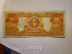 1922 Bright Clean $20 Washington Gold Coin Cert Large Treasury Note No Pin Holes