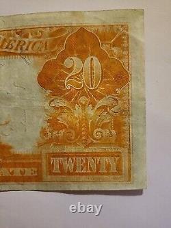1922 Bright Clean $20 Washington Gold Coin Cert Large Treasury Note No Pin Holes