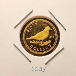 1975 Bahamas 50 Dollars Gold Coin Proof Rare Type