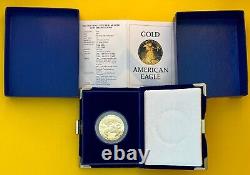 1986 One oz Fifty Dollar American Eagle Proof Coin, Box and COA