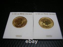 1987 Australia Gold $15 dollars 1/10 oz Little Hero Coin Lot of 2 Nuggets