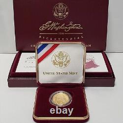 1999-W G $5 Five Dollar Gold UNC Washington Bicentennial Commem. 242 AGW G2368