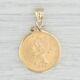 20 mm Coin Dollar Liberty Head Shape Pendant With 14k Yellow Gold Plated