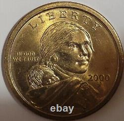 2000 P Sacagawea One Dollar Coin Us Liberty Gold Color Circulated
