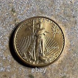 2001 $10 Dollar 1/4 oz UNC Gold Eagle Rare Date V-351