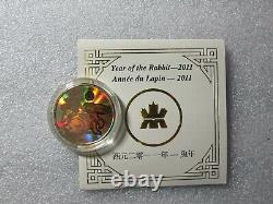 2011 Canada $150 Dollars Gold Coin, Hologram Lunar Year Of The Rabbit