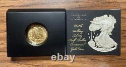 2016-W 1/2 oz American Gold Walking Liberty Half Dollar Coin (Box, CoA)