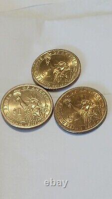 3 Rare 1$ Golden Coins Presidents Buren 1831. Polk 1849. Adams 1797-? 3X Coins