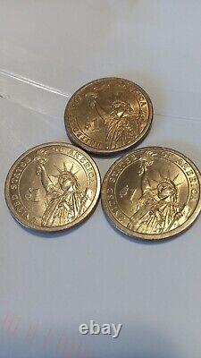 3 Rare 1$ Golden Coins Presidents Buren 1831. Polk 1849. Adams 1797-? 3X Coins